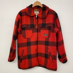 Codet Vintage 100% Wool Buffalo Plaid Full Zip Jacket Mackinaw Men’s Medium